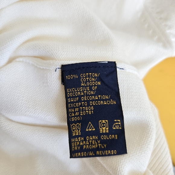 NWOT Tommy Hilfiger Classic White Men's Sweater-Size M-100%Cotton - Picture 3 of 8